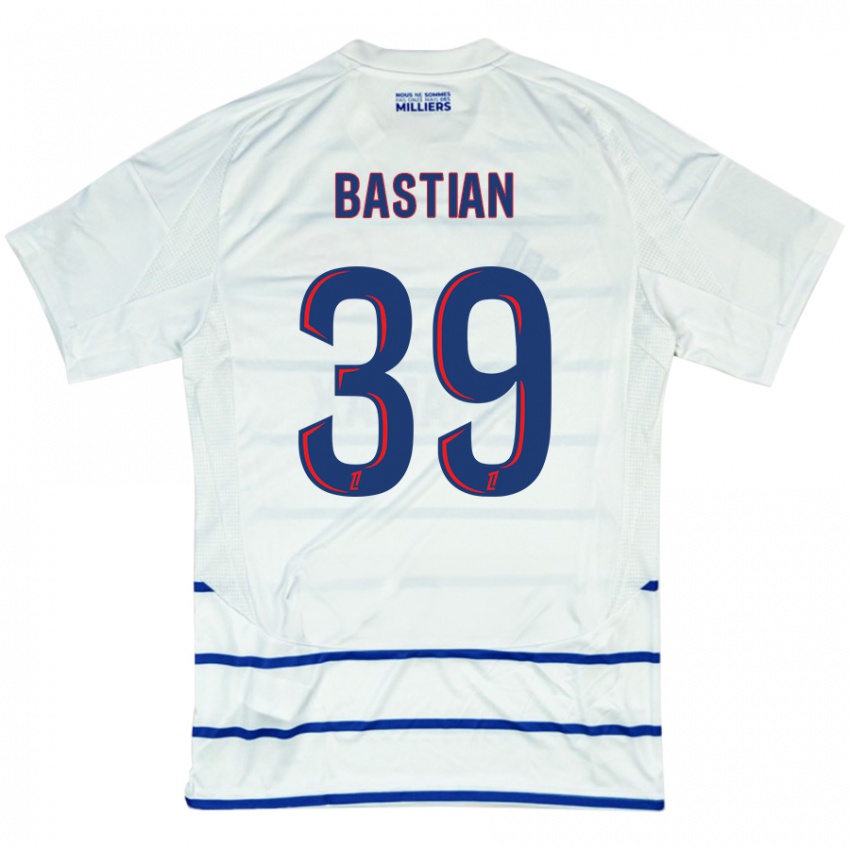 Niño Camiseta Maxime Bastian #39 Blanco Azul 2ª Equipación 2024/25 La Camisa