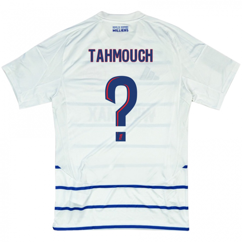 Niño Camiseta Mathieu Tahmouch #0 Blanco Azul 2ª Equipación 2024/25 La Camisa