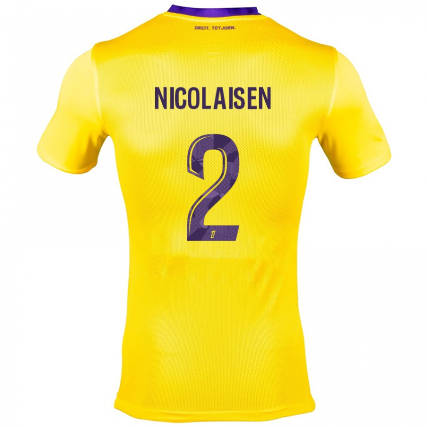 Niño Camiseta Rasmus Nicolaisen #2 Amarillo Morado 2ª Equipación 2024/25 La Camisa