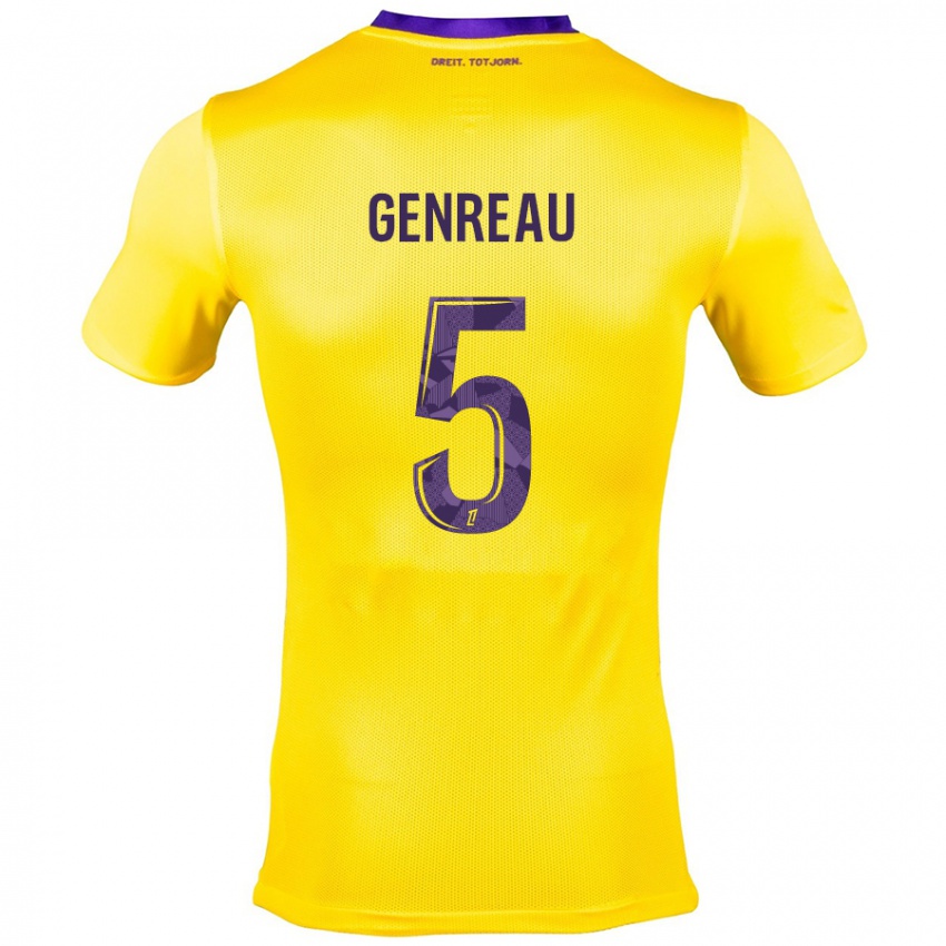 Niño Camiseta Denis Genreau #5 Amarillo Morado 2ª Equipación 2024/25 La Camisa