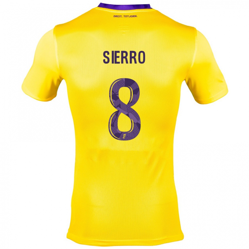 Niño Camiseta Vincent Sierro #8 Amarillo Morado 2ª Equipación 2024/25 La Camisa