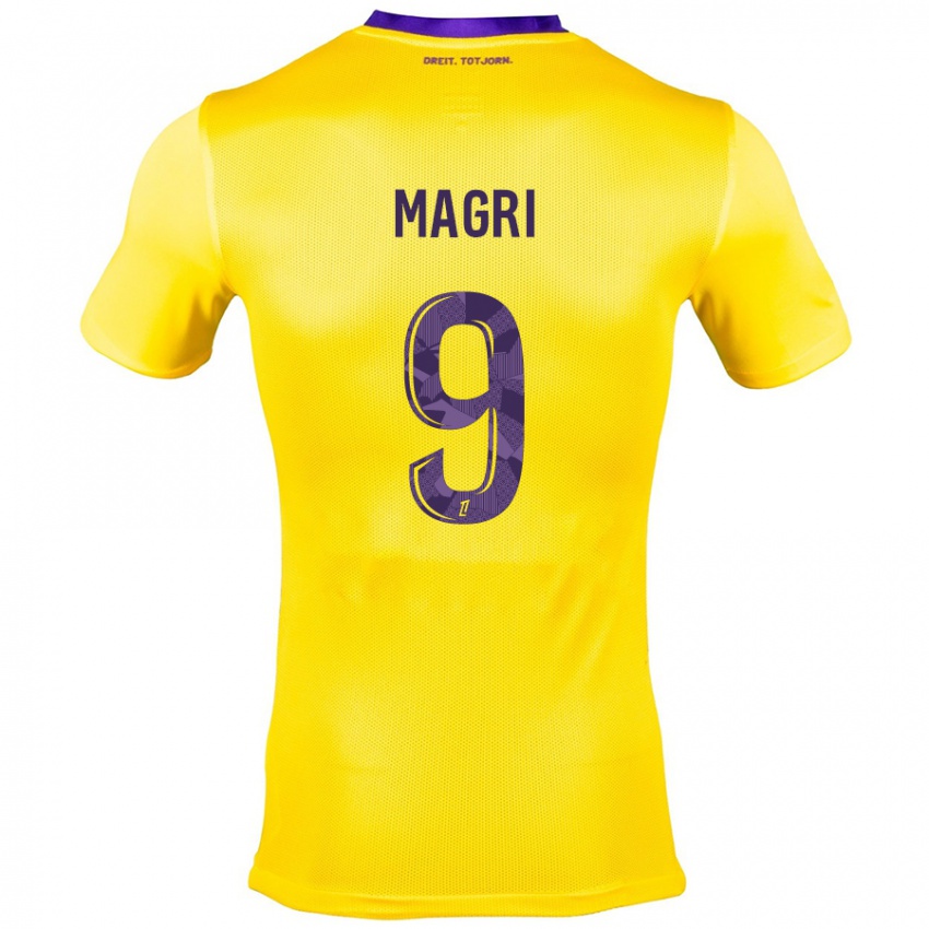 Niño Camiseta Frank Magri #9 Amarillo Morado 2ª Equipación 2024/25 La Camisa