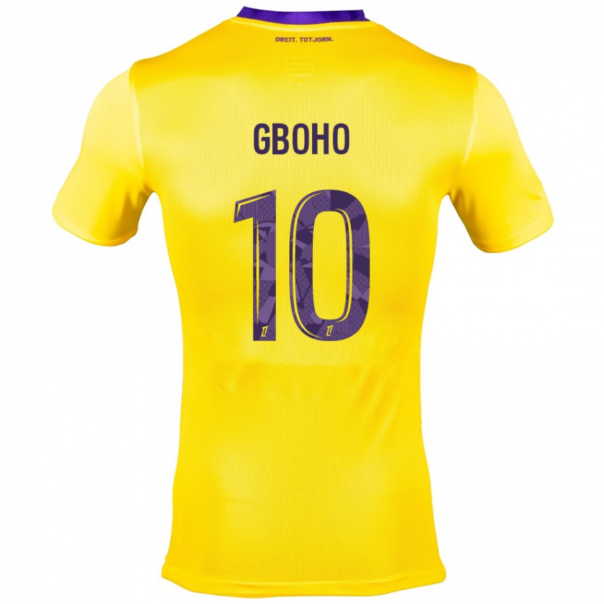 Niño Camiseta Yann Gboho #10 Amarillo Morado 2ª Equipación 2024/25 La Camisa