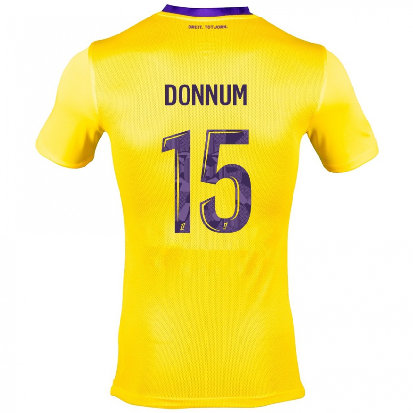 Niño Camiseta Aron Dønnum #15 Amarillo Morado 2ª Equipación 2024/25 La Camisa