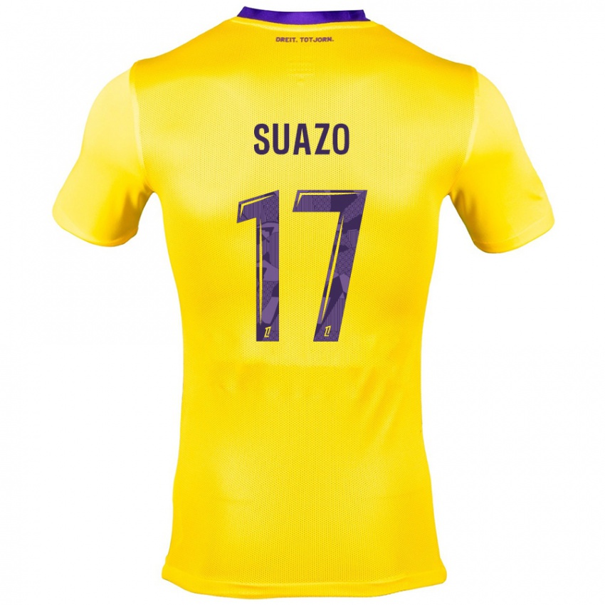 Niño Camiseta Gabriel Suazo #17 Amarillo Morado 2ª Equipación 2024/25 La Camisa