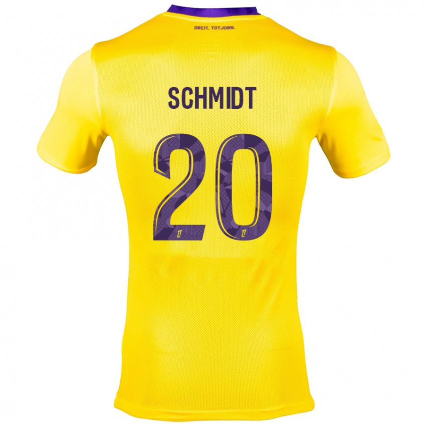 Niño Camiseta Niklas Schmidt #20 Amarillo Morado 2ª Equipación 2024/25 La Camisa