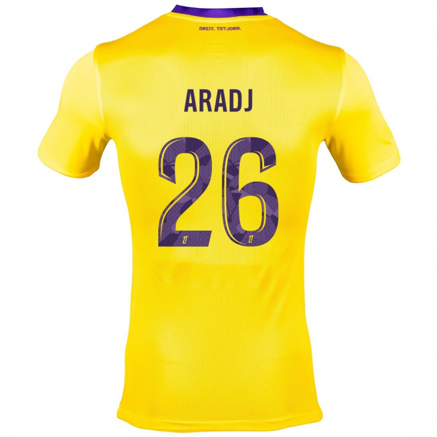 Niño Camiseta Ylies Aradj #26 Amarillo Morado 2ª Equipación 2024/25 La Camisa