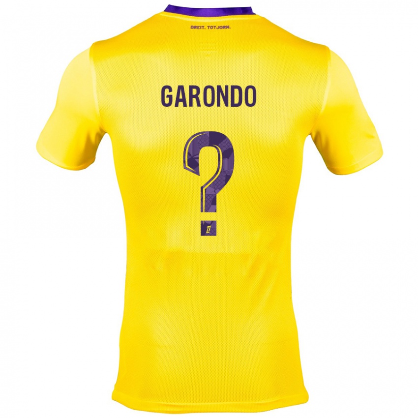 Niño Camiseta Thibaud Garondo #0 Amarillo Morado 2ª Equipación 2024/25 La Camisa