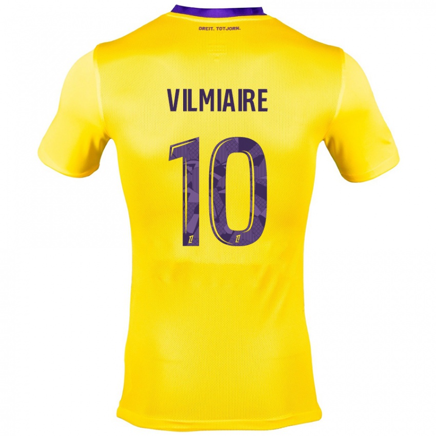 Niño Camiseta Kelly Vilmiaire #10 Amarillo Morado 2ª Equipación 2024/25 La Camisa