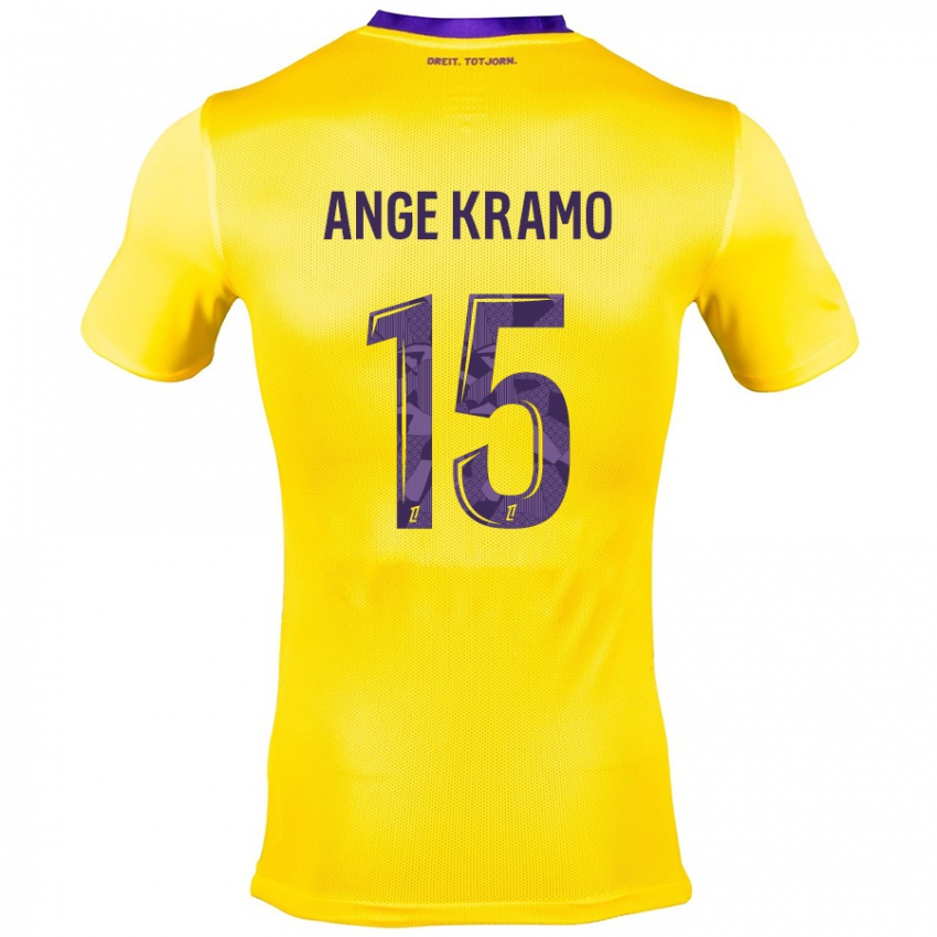 Niño Camiseta Marie Ange Kramo #15 Amarillo Morado 2ª Equipación 2024/25 La Camisa