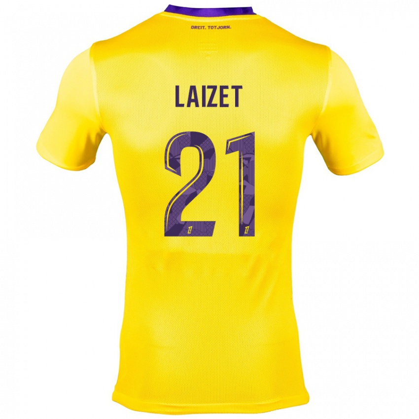 Niño Camiseta Emma Laizet #21 Amarillo Morado 2ª Equipación 2024/25 La Camisa