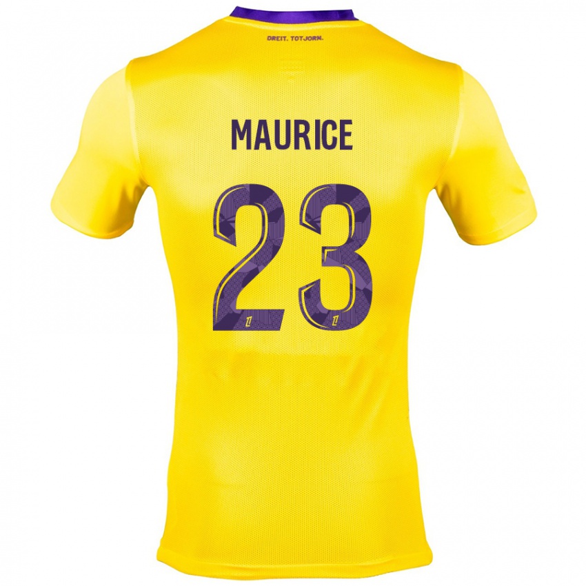 Niño Camiseta Sandra Maurice #23 Amarillo Morado 2ª Equipación 2024/25 La Camisa