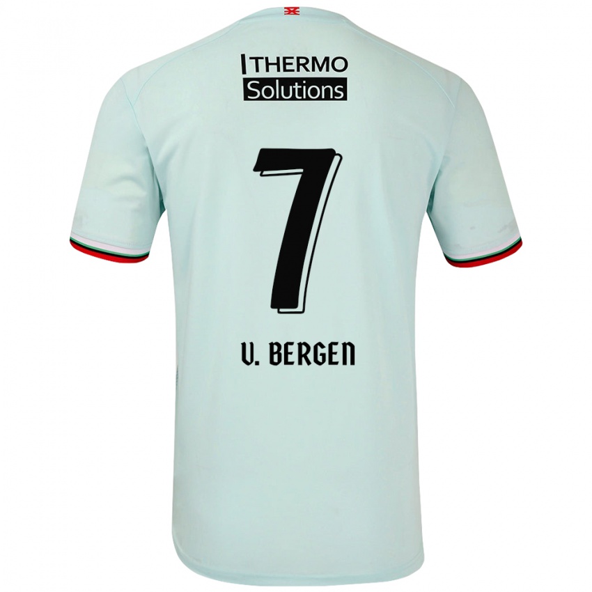 Niño Camiseta Mitchell Van Bergen #7 Verde Claro 2ª Equipación 2024/25 La Camisa