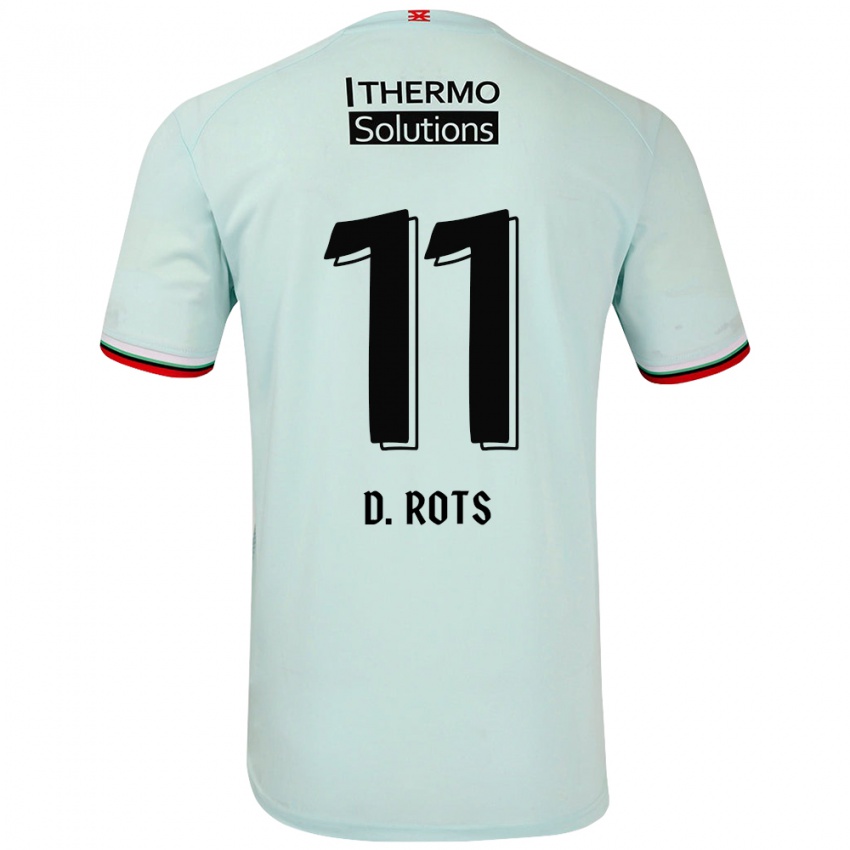 Niño Camiseta Daan Rots #11 Verde Claro 2ª Equipación 2024/25 La Camisa