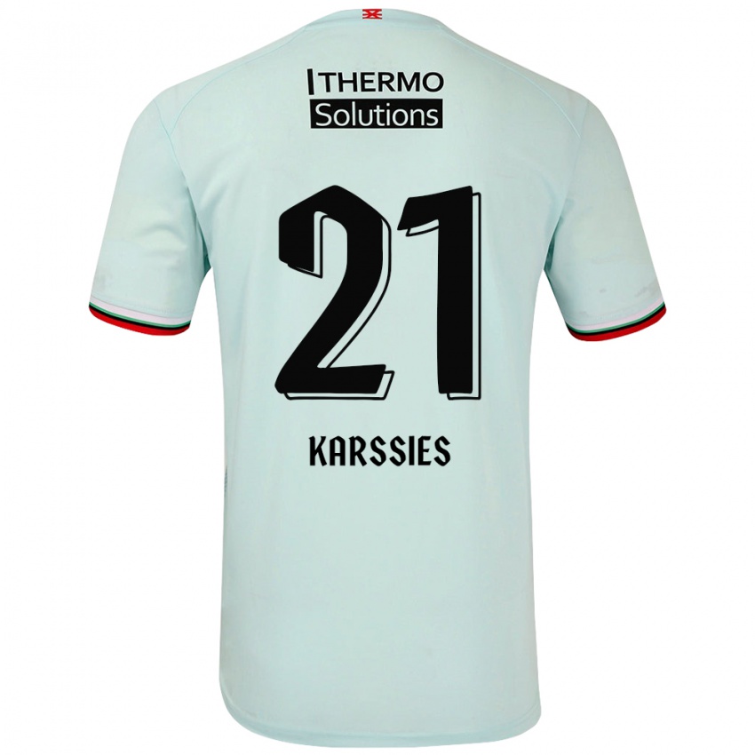 Niño Camiseta Sam Karssies #21 Verde Claro 2ª Equipación 2024/25 La Camisa