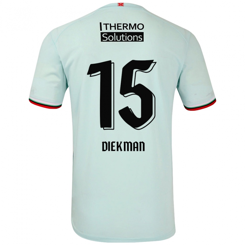 Niño Camiseta Jill Diekman #15 Verde Claro 2ª Equipación 2024/25 La Camisa