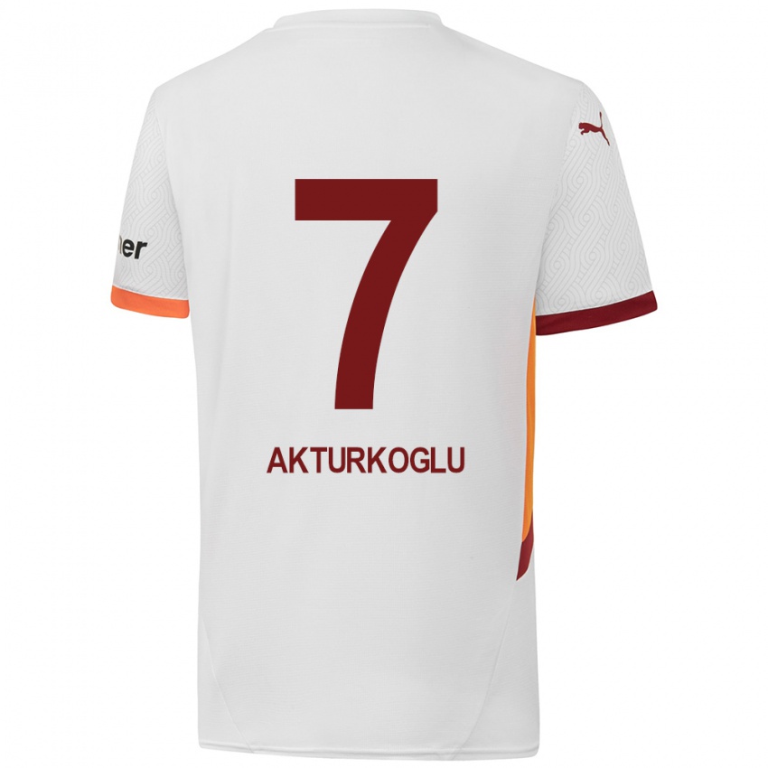 Niño Camiseta Kerem Aktürkoğlu #7 Blanco Amarillo Rojo 2ª Equipación 2024/25 La Camisa