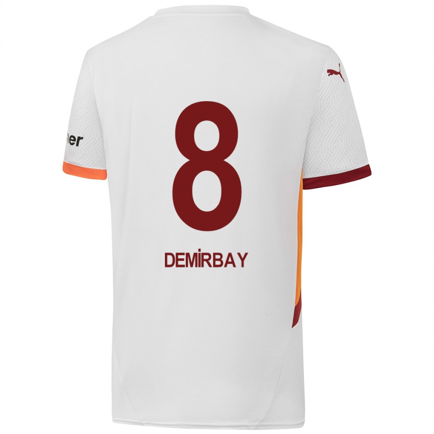 Niño Camiseta Kerem Demirbay #8 Blanco Amarillo Rojo 2ª Equipación 2024/25 La Camisa