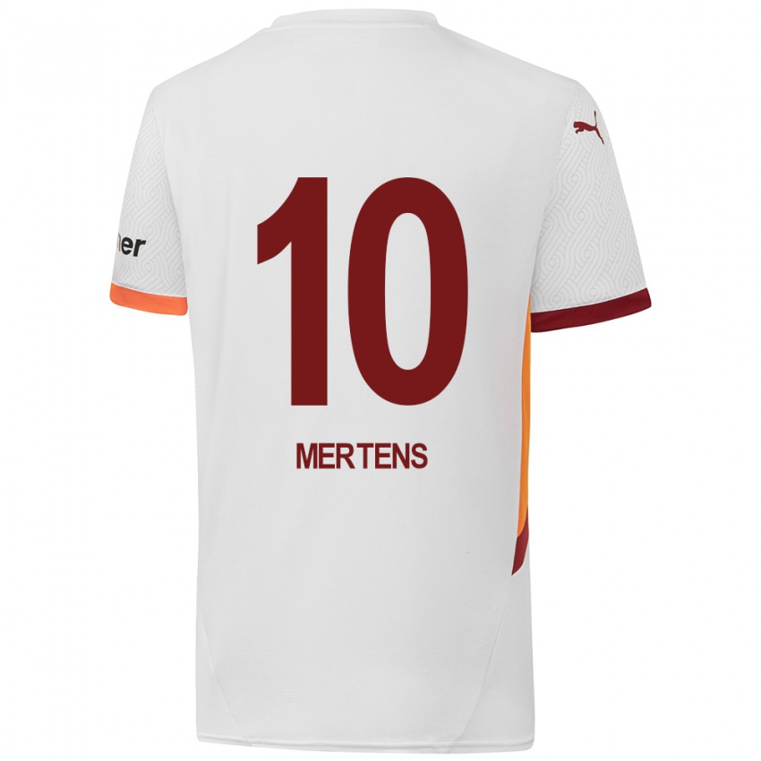 Niño Camiseta Dries Mertens #10 Blanco Amarillo Rojo 2ª Equipación 2024/25 La Camisa