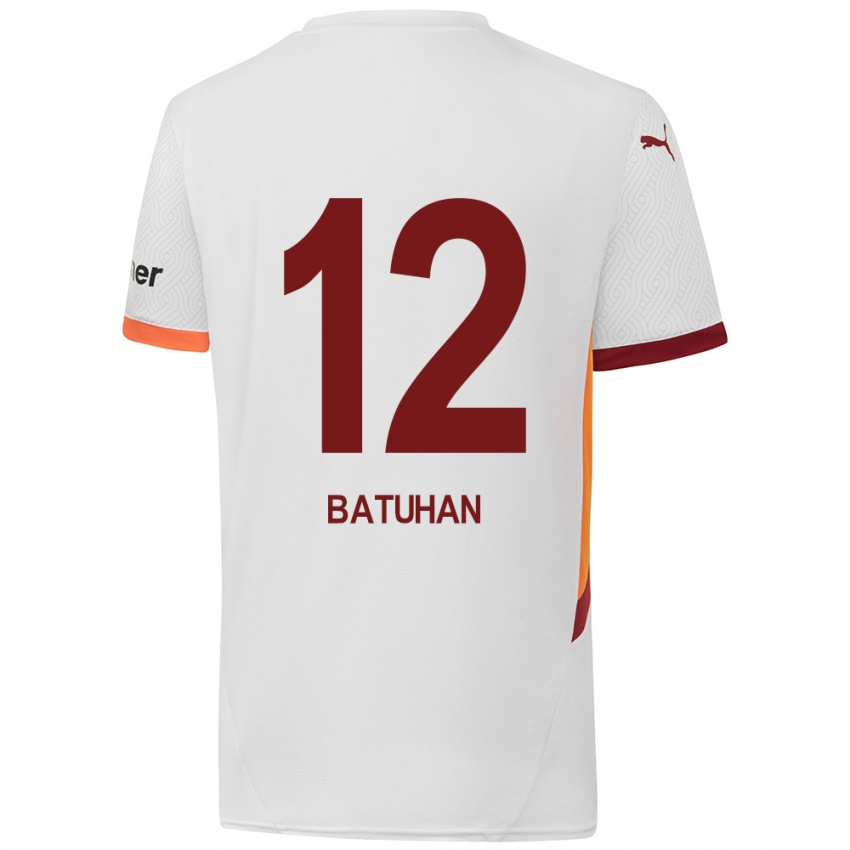 Niño Camiseta Batuhan Şen #12 Blanco Amarillo Rojo 2ª Equipación 2024/25 La Camisa