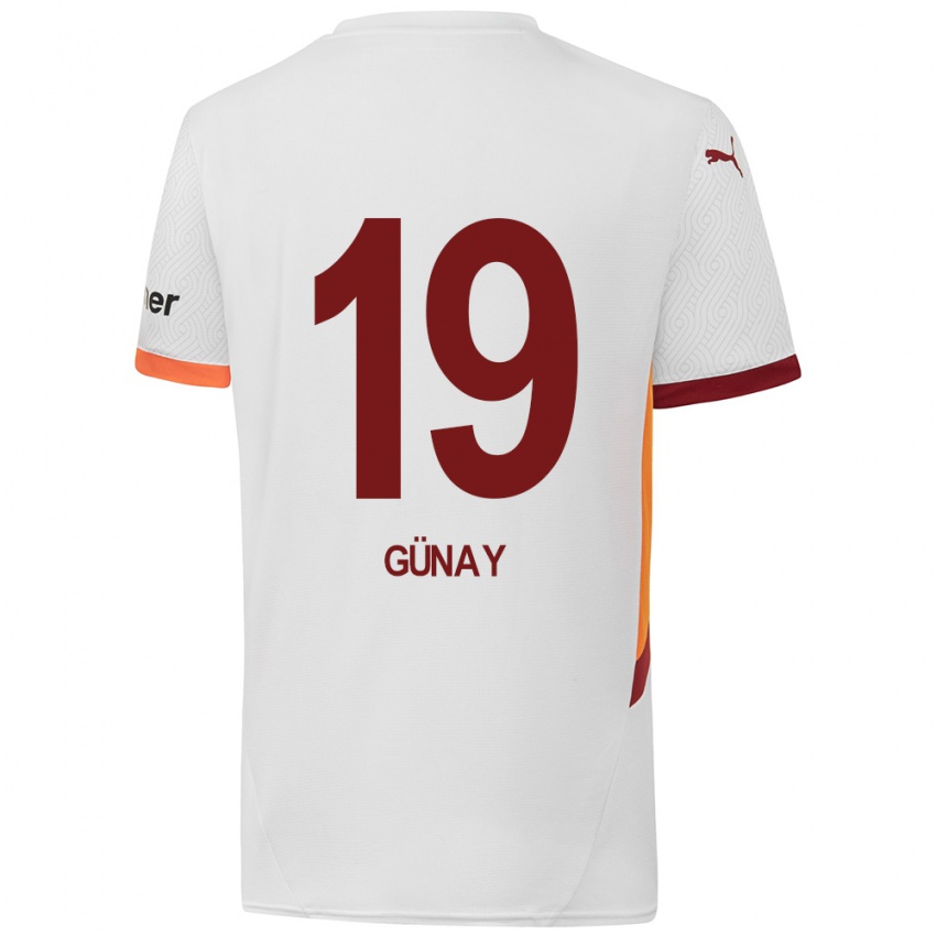 Niño Camiseta Günay Güvenç #19 Blanco Amarillo Rojo 2ª Equipación 2024/25 La Camisa