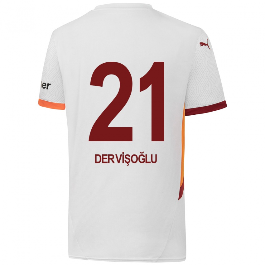 Niño Camiseta Halil Dervişoğlu #21 Blanco Amarillo Rojo 2ª Equipación 2024/25 La Camisa