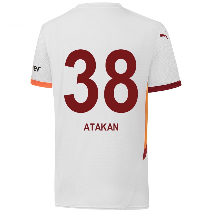 Niño Camiseta Atakan Ordu #38 Blanco Amarillo Rojo 2ª Equipación 2024/25 La Camisa