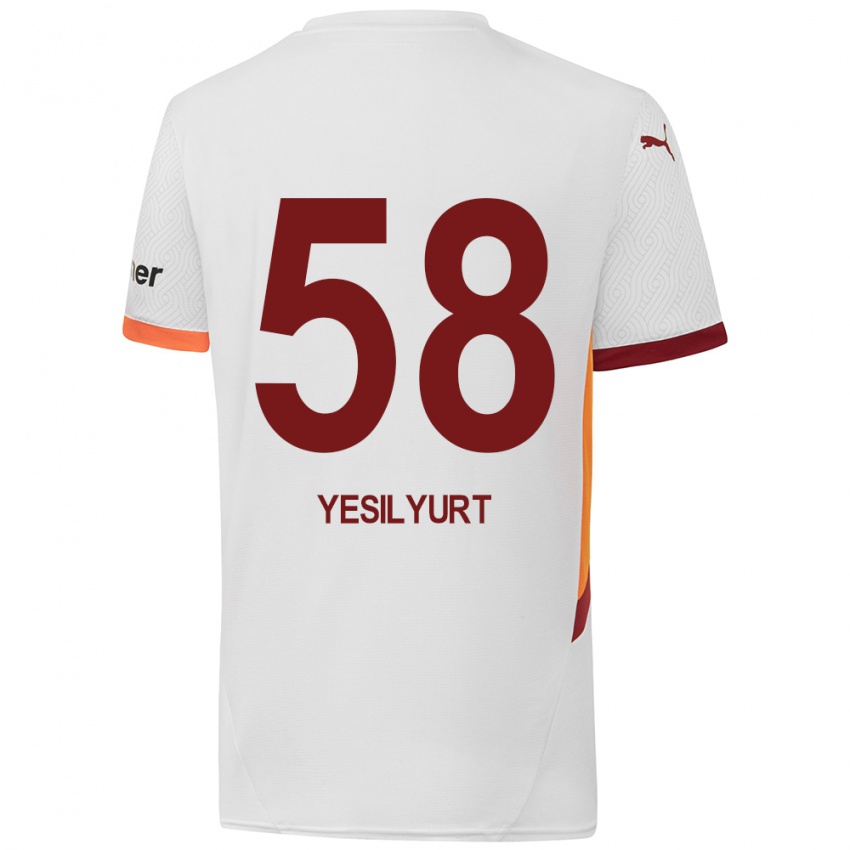 Niño Camiseta Ali Yeşilyurt #58 Blanco Amarillo Rojo 2ª Equipación 2024/25 La Camisa