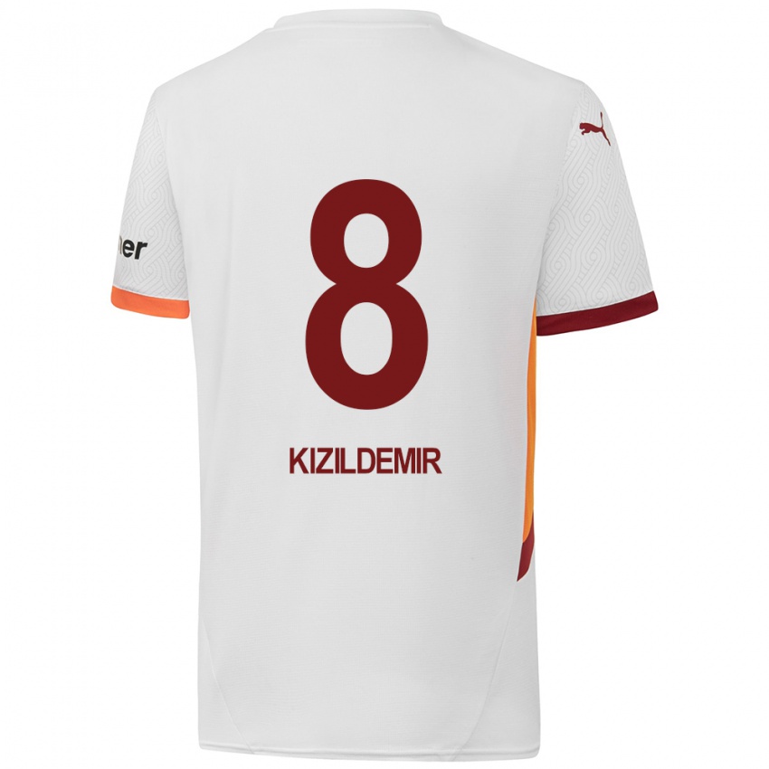 Niño Camiseta Berk Kizildemir #8 Blanco Amarillo Rojo 2ª Equipación 2024/25 La Camisa