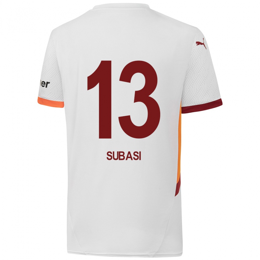 Niño Camiseta Kadir Subasi #13 Blanco Amarillo Rojo 2ª Equipación 2024/25 La Camisa