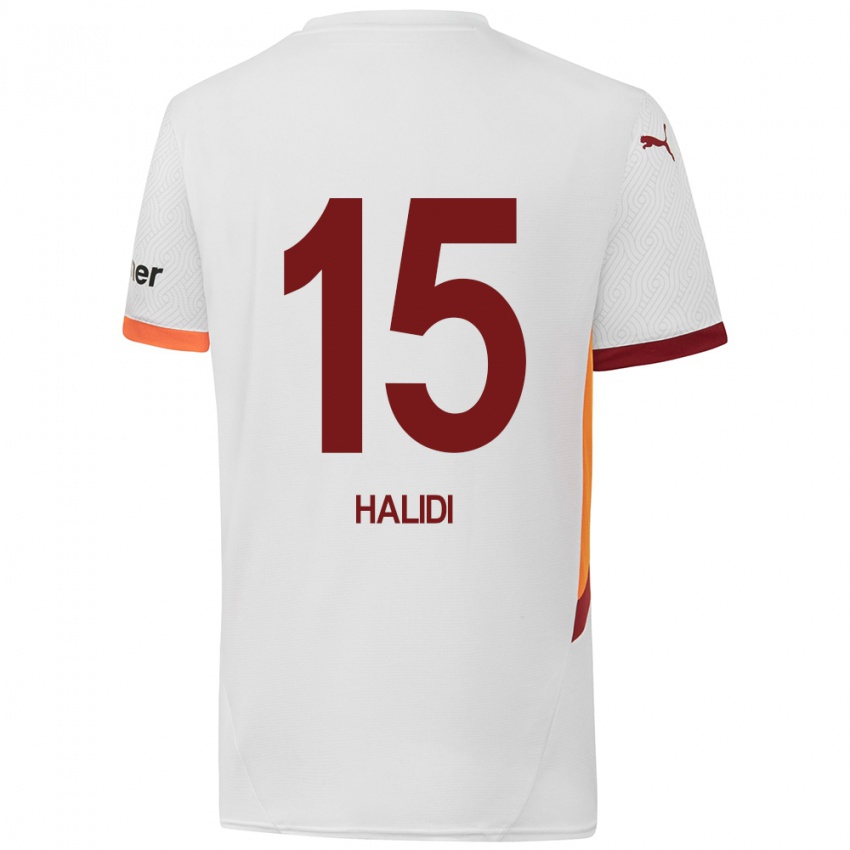 Niño Camiseta Isa Halidi #15 Blanco Amarillo Rojo 2ª Equipación 2024/25 La Camisa