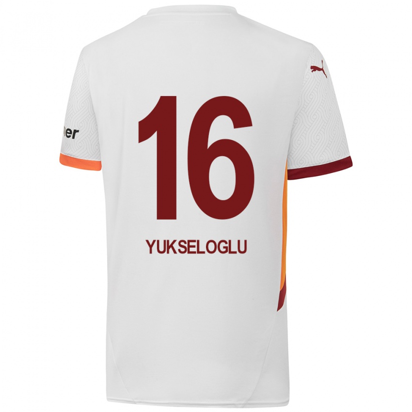 Niño Camiseta Ayaz Yükseloğlu #16 Blanco Amarillo Rojo 2ª Equipación 2024/25 La Camisa