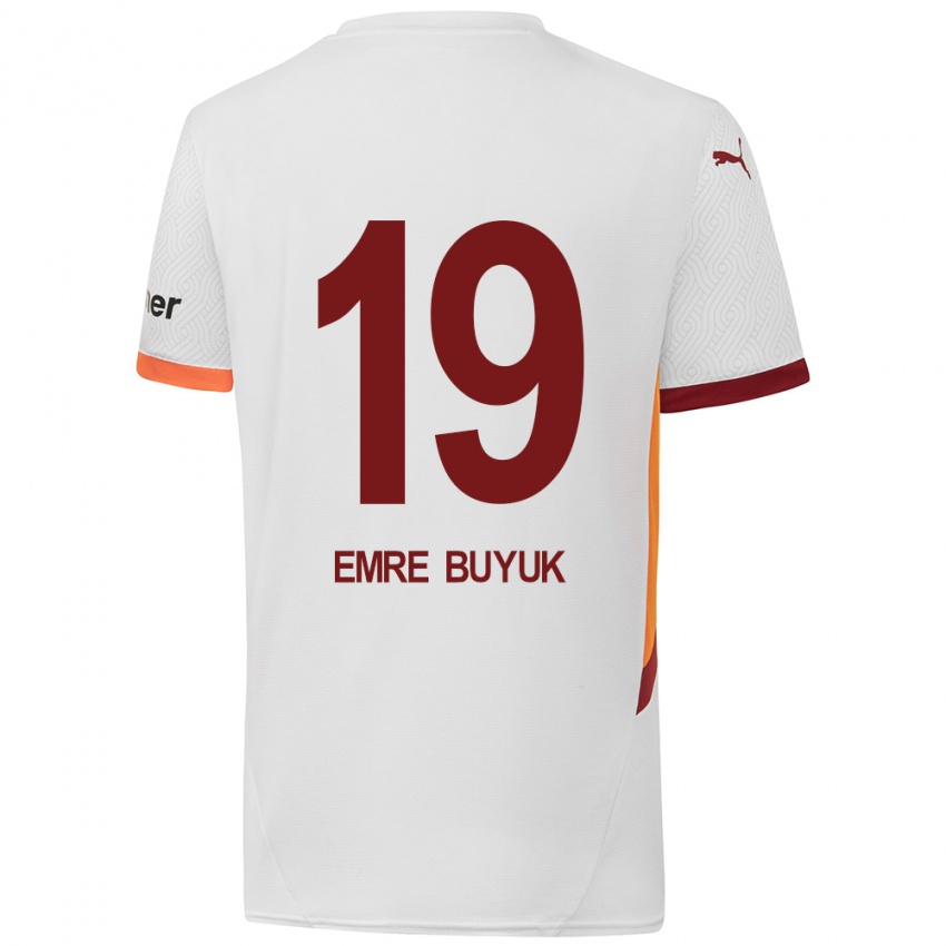 Niño Camiseta Enes Emre Büyük #19 Blanco Amarillo Rojo 2ª Equipación 2024/25 La Camisa