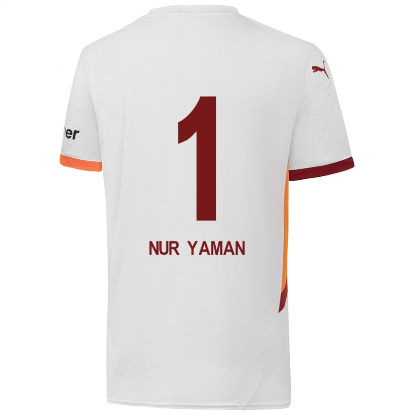 Niño Camiseta Gamze Nur Yaman #1 Blanco Amarillo Rojo 2ª Equipación 2024/25 La Camisa