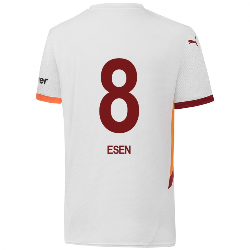 Niño Camiseta Emine Ecem Esen #8 Blanco Amarillo Rojo 2ª Equipación 2024/25 La Camisa