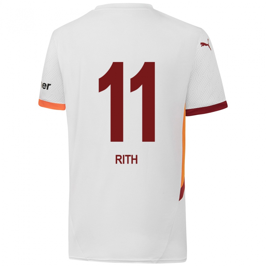 Niño Camiseta Monique Rith #11 Blanco Amarillo Rojo 2ª Equipación 2024/25 La Camisa