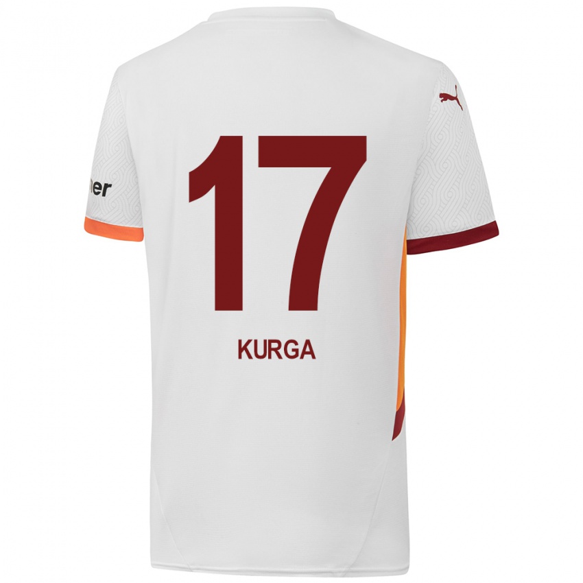 Niño Camiseta Handan Kurğa #17 Blanco Amarillo Rojo 2ª Equipación 2024/25 La Camisa