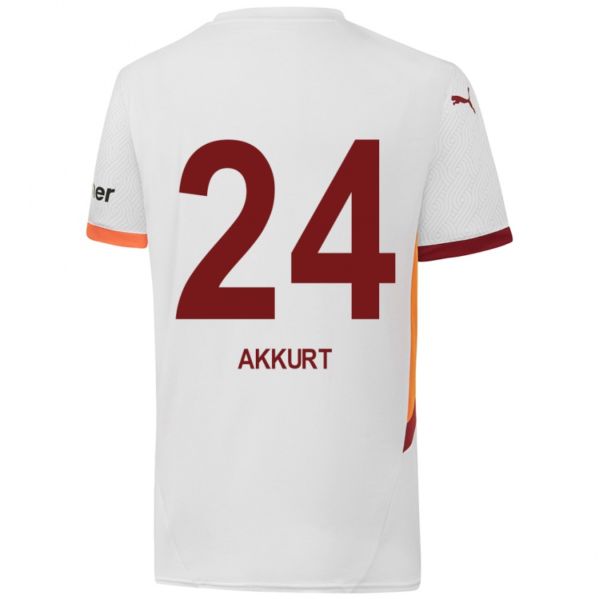 Niño Camiseta Arzu Akkurt #24 Blanco Amarillo Rojo 2ª Equipación 2024/25 La Camisa