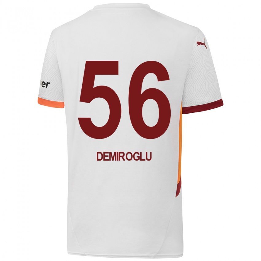 Niño Camiseta Baran Demiroğlu #56 Blanco Amarillo Rojo 2ª Equipación 2024/25 La Camisa