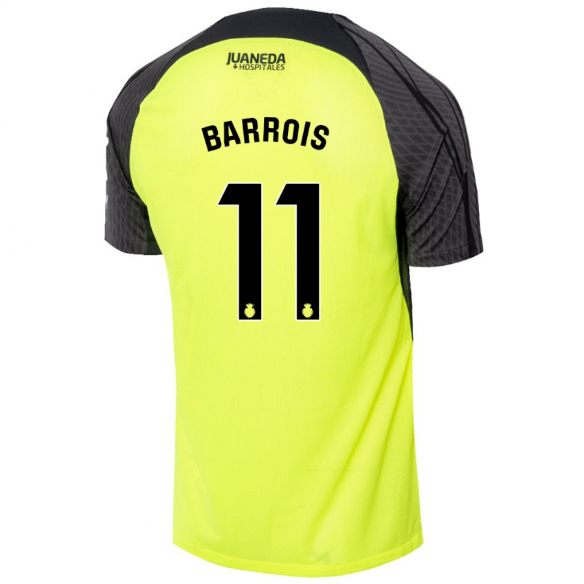 Niño Camiseta Eliott Barrois #11 Verde Fluorescente Negro 2ª Equipación 2024/25 La Camisa