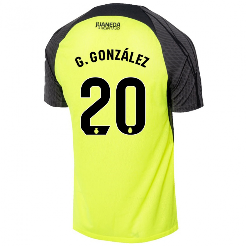 Niño Camiseta Giovanni González #20 Verde Fluorescente Negro 2ª Equipación 2024/25 La Camisa