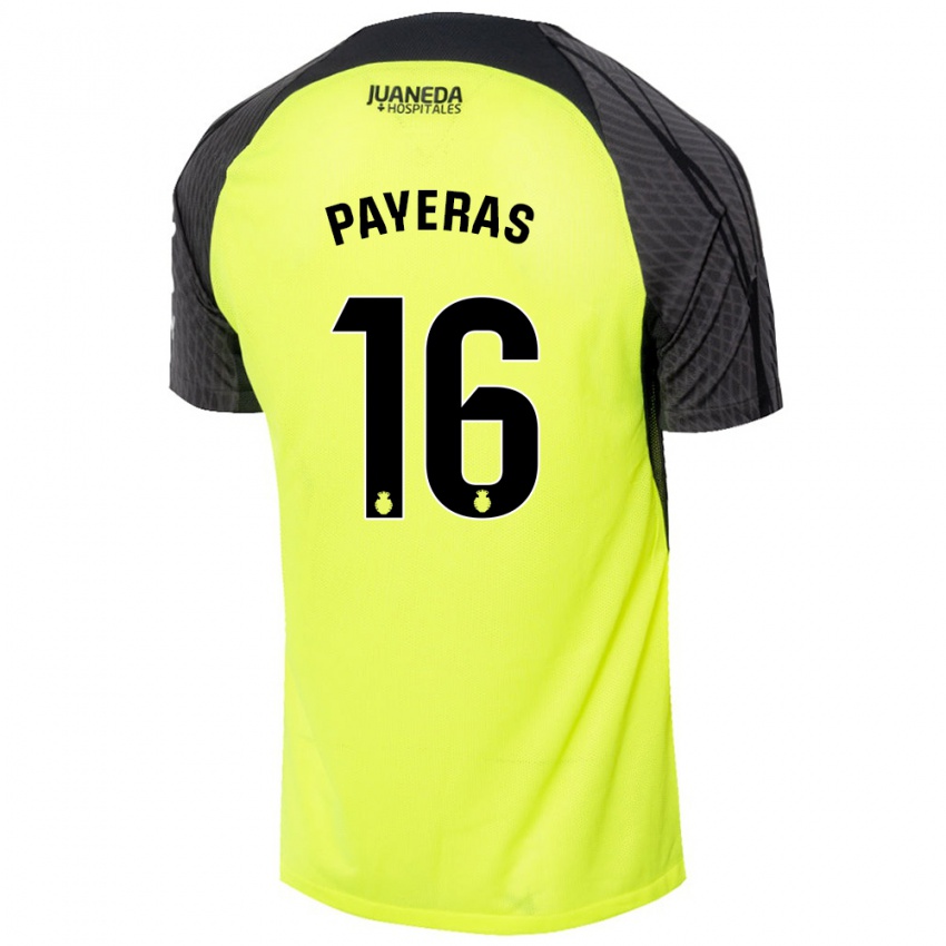 Niño Camiseta Martí Payeras #16 Verde Fluorescente Negro 2ª Equipación 2024/25 La Camisa