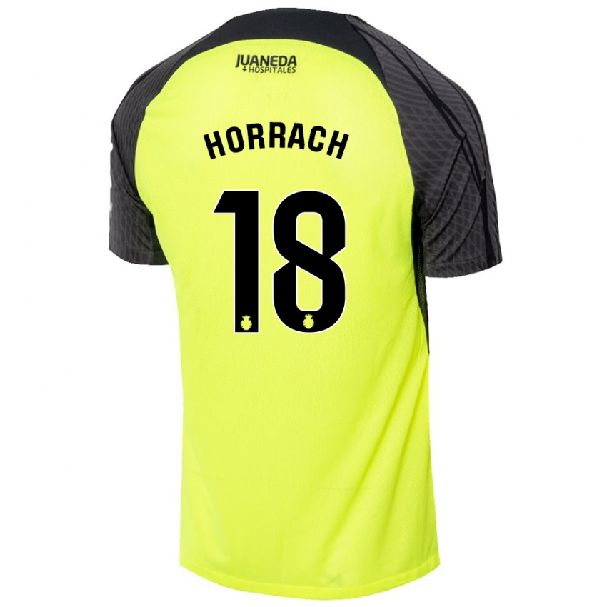 Niño Camiseta Barto Horrach #18 Verde Fluorescente Negro 2ª Equipación 2024/25 La Camisa