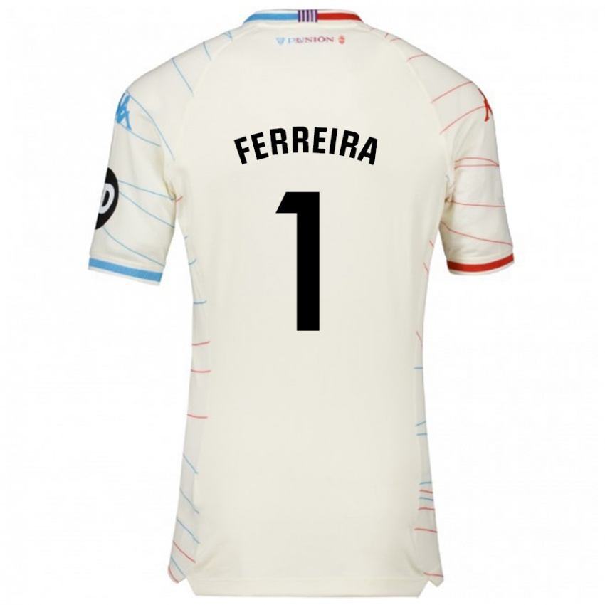 Niño Camiseta André Ferreira #1 Blanco Rojo Azul 2ª Equipación 2024/25 La Camisa