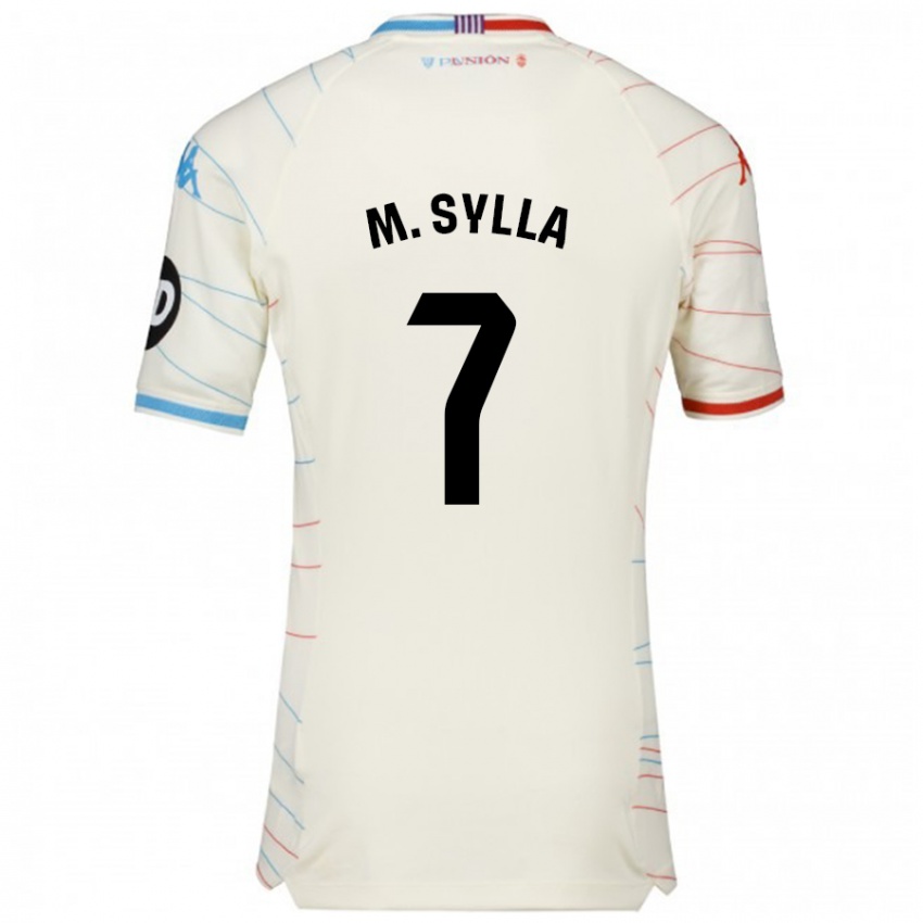 Niño Camiseta Mamadou Sylla #7 Blanco Rojo Azul 2ª Equipación 2024/25 La Camisa