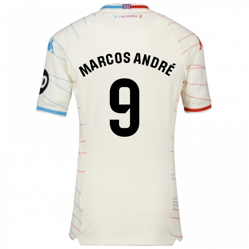 Niño Camiseta Marcos André #9 Blanco Rojo Azul 2ª Equipación 2024/25 La Camisa