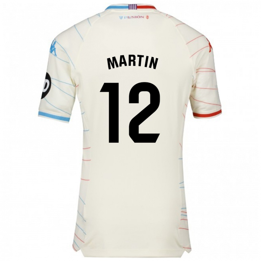 Niño Camiseta Mario Martin #12 Blanco Rojo Azul 2ª Equipación 2024/25 La Camisa