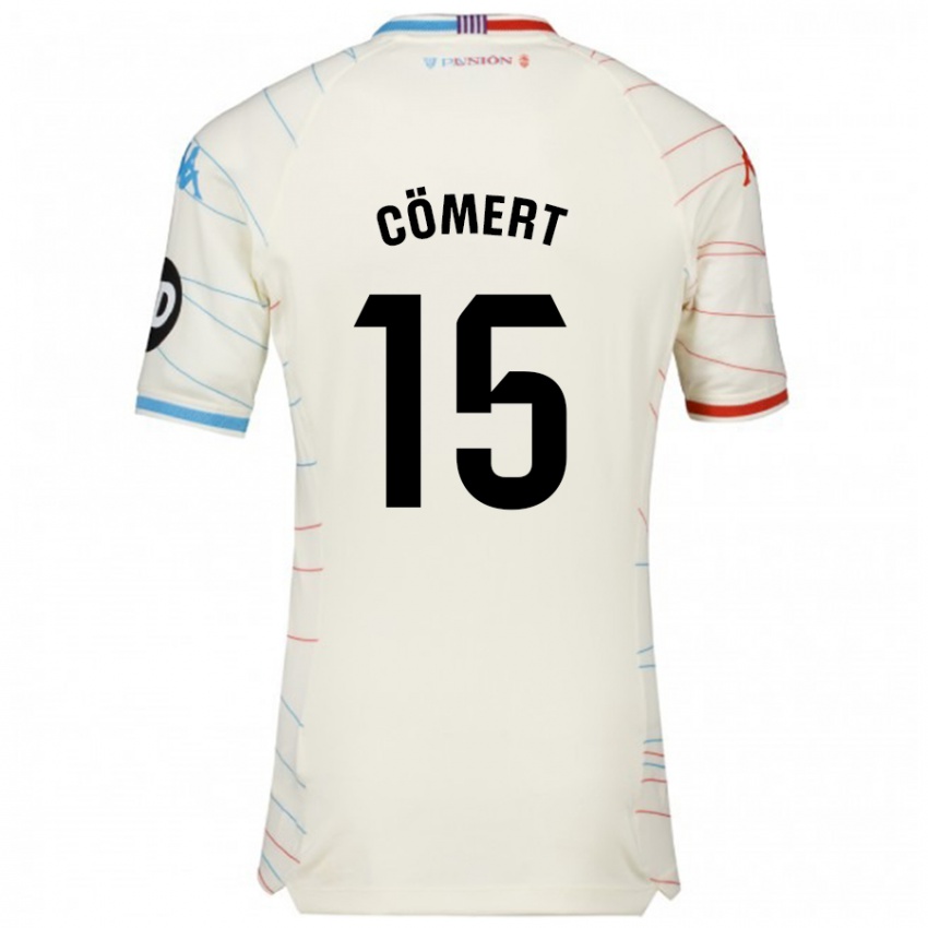 Niño Camiseta Eray Cömert #15 Blanco Rojo Azul 2ª Equipación 2024/25 La Camisa