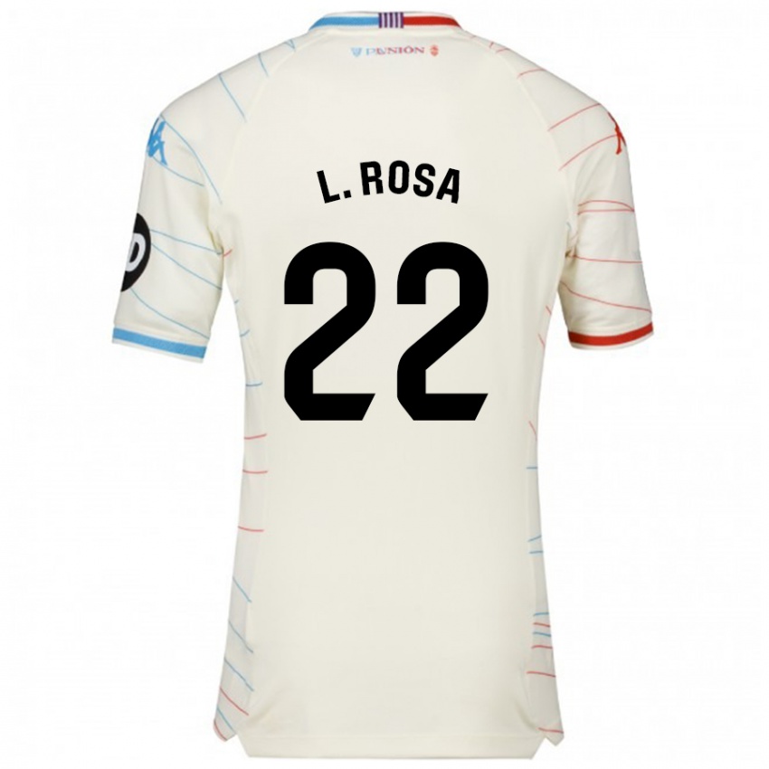 Niño Camiseta Lucas Rosa #22 Blanco Rojo Azul 2ª Equipación 2024/25 La Camisa