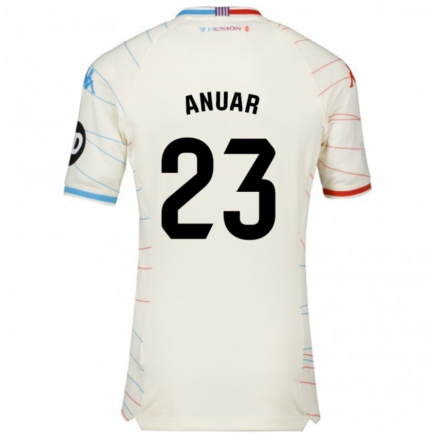 Niño Camiseta Anuar #23 Blanco Rojo Azul 2ª Equipación 2024/25 La Camisa